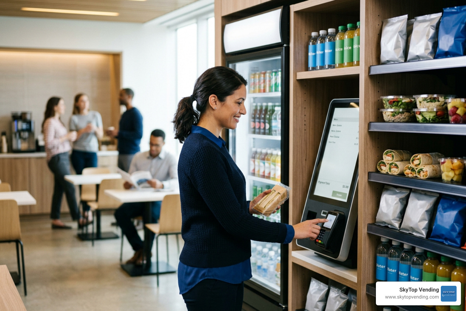 micro market services modern office breakroom
